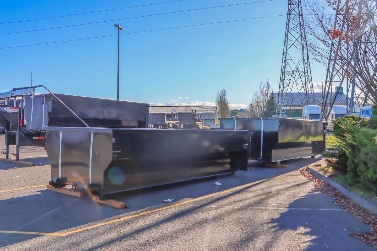 Roll-off dumpster ready for waste disposal at job site for Roofing Dumpster Rental in Avon